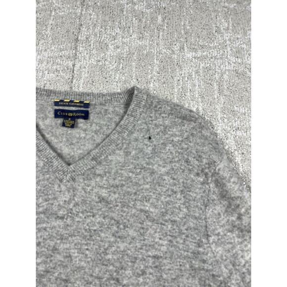 Club Room Estate Cashmere 2-ply 100% Cashmere Gray Sweater Size Small FLAWED - Picture 2 of 7